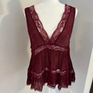 Free People Oversized Lace Tank Tunic - Medium